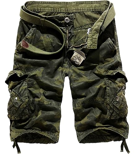 Darkrock Gothic Cargo Shorts, Black with Neon Green Accents